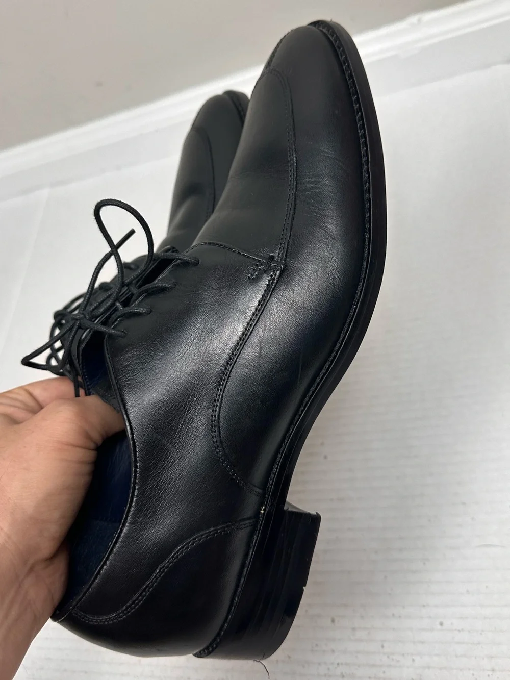 Cole Haan Men's Black Leather Lenox Hill Split Toe Derby shoes Size 9.5